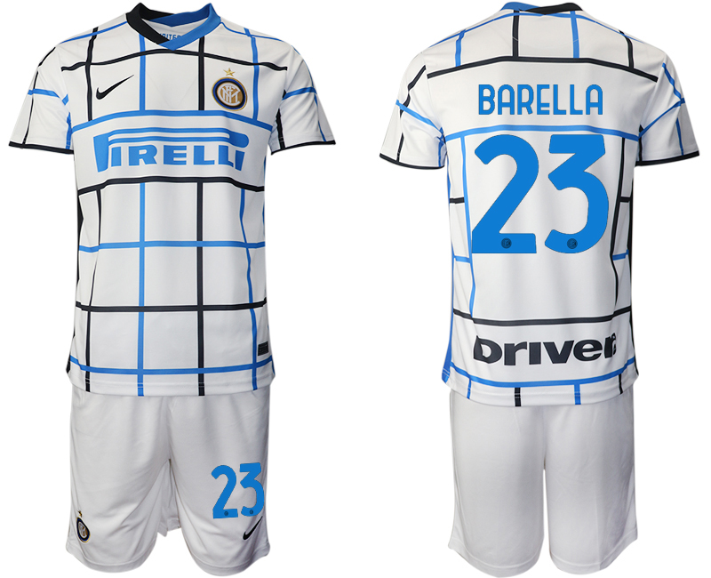 Men 2020-2021 club Inter milan away #23 white Soccer Jerseys->inter milan jersey->Soccer Club Jersey